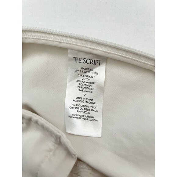 THE SCRIPT Women'ss Pants Chino White Straight Fit Size 2 - Picture 13 of 16